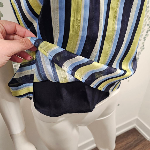 NWOT 4SI3NNA Top Size S Blue Striped - Picture 8 of 10